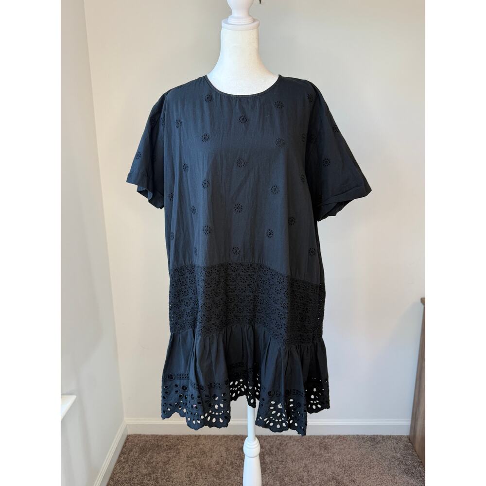 Sea New York Black Eyelet Mini Dress